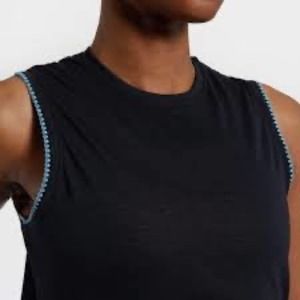 Nike Yoga NWT Black Crochet Trim Tank Top Dri-Fit Loose Fit Women's XL